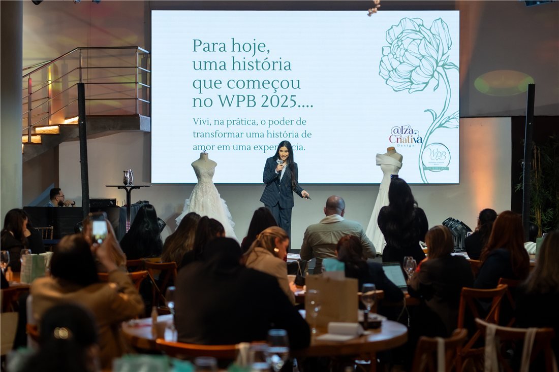 Izabela Evangelista no telão do Congresso WPB, 14ª edição