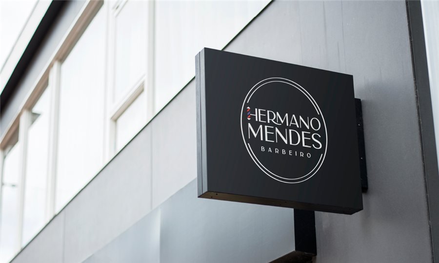 Identidade visual de Hermano Mendes, barbearia