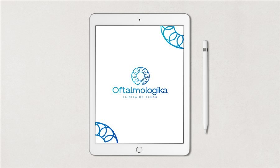 Identidade visual de Oftalmológika, clínica de oftalmologia