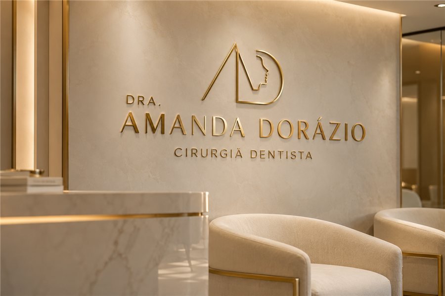 Identidade visual de Dra. Amanda Dorázio, odontologia e estética