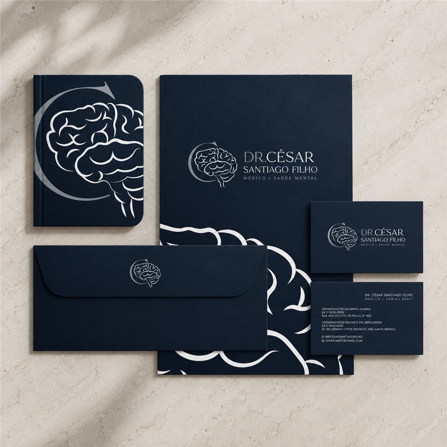 Identidade visual de Dr. César Santiago, médico saúde mental