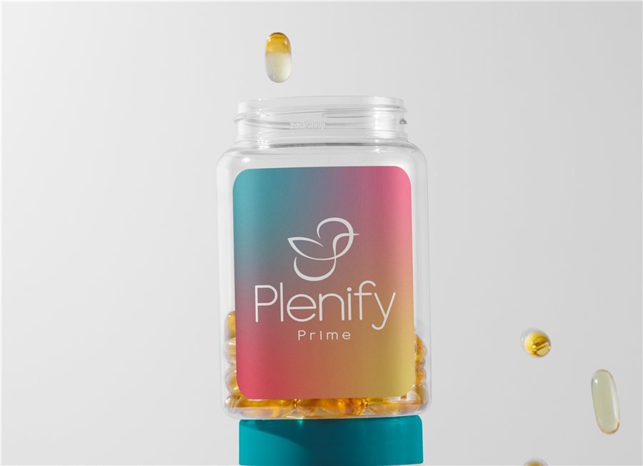 Identidade visual de Plenify, suplementos, saúde e beleza