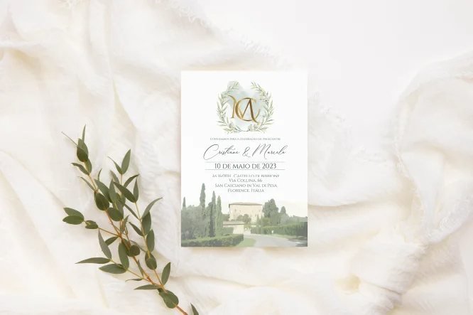 Identidade visual de casamento da noiva Cristiane, Itália