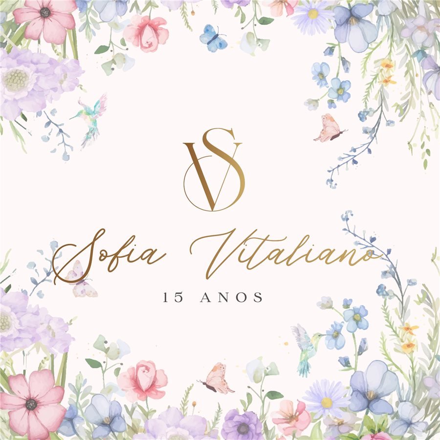 Identidade visual de 15 anos, bar e bat mitzvá: 15 anos Sofia