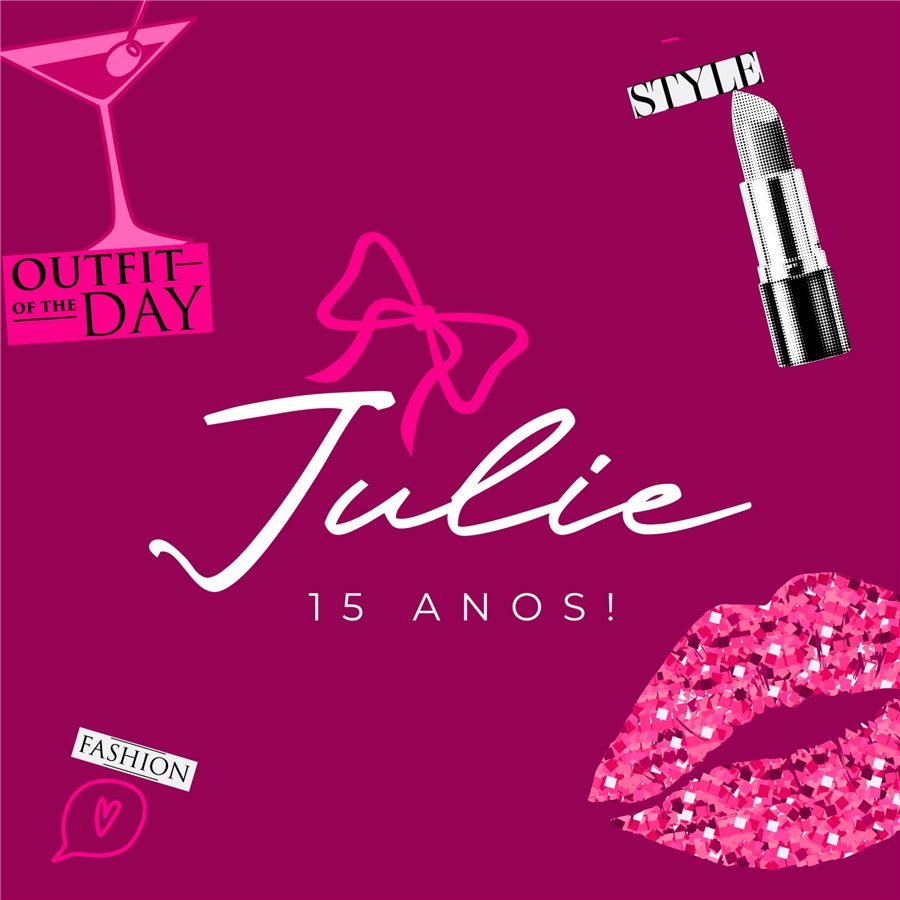 Identidade visual de 15 anos, bar e bat mitzvá: 15 anos Julie