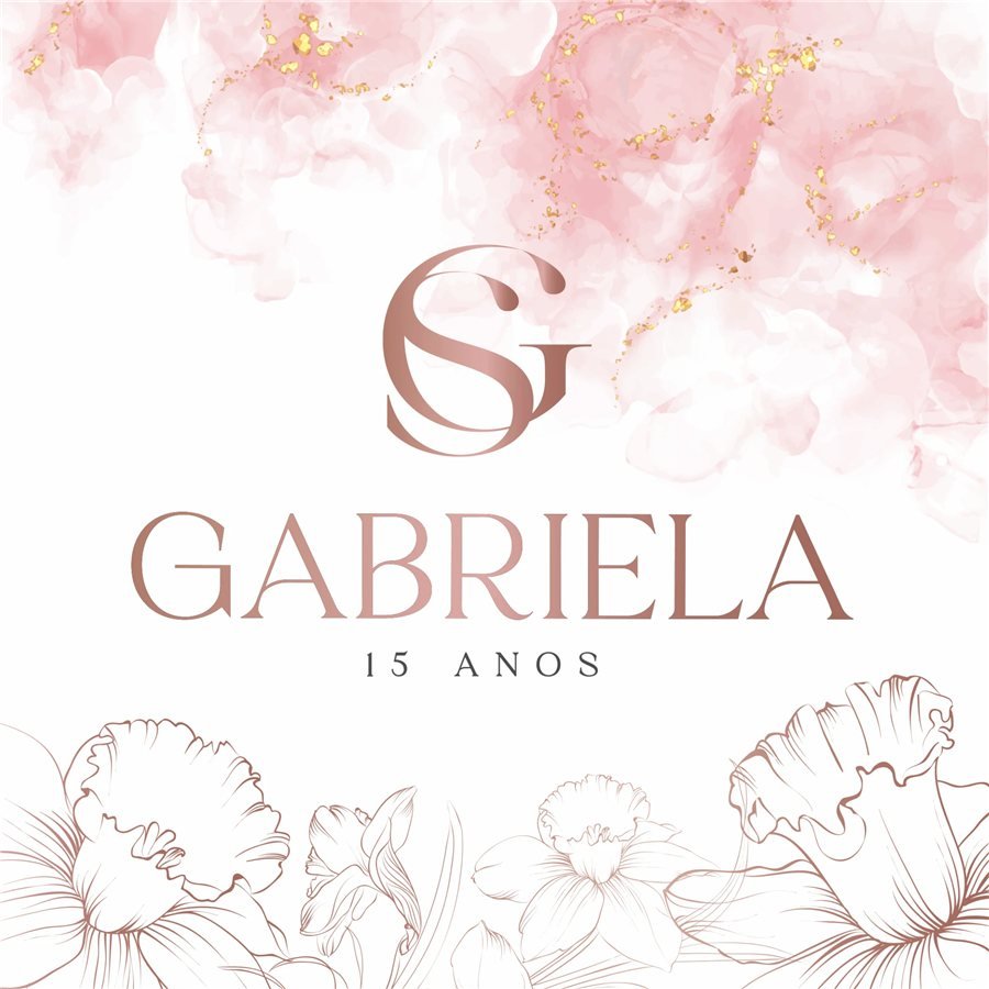 Identidade visual de 15 anos, bar e bat mitzvá: 15 anos Gabriela