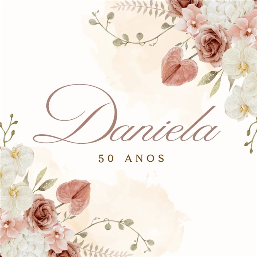 Identidade visual de festa de adulto e evento: Aniversário Daniela