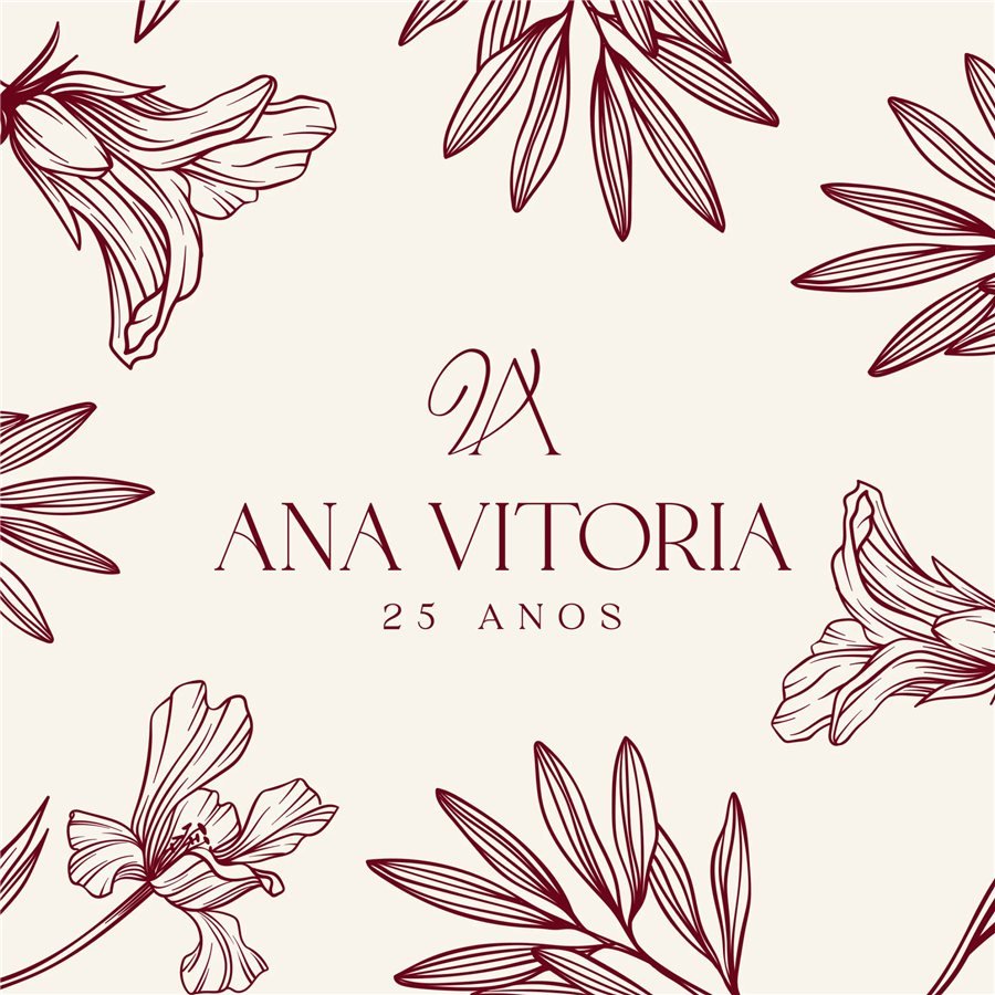 Identidade visual de festa de adulto e evento: Aniversário Ana Vitória