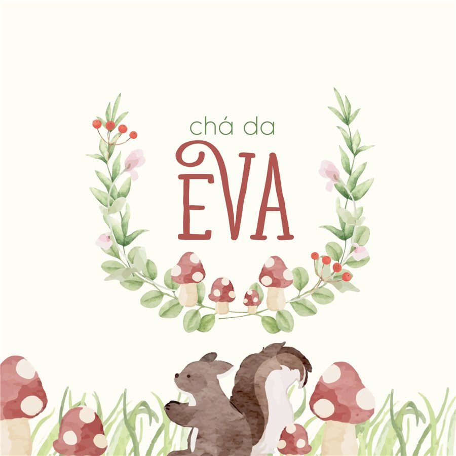 Identidade visual de chá de bebê e batizado: Baby Eva