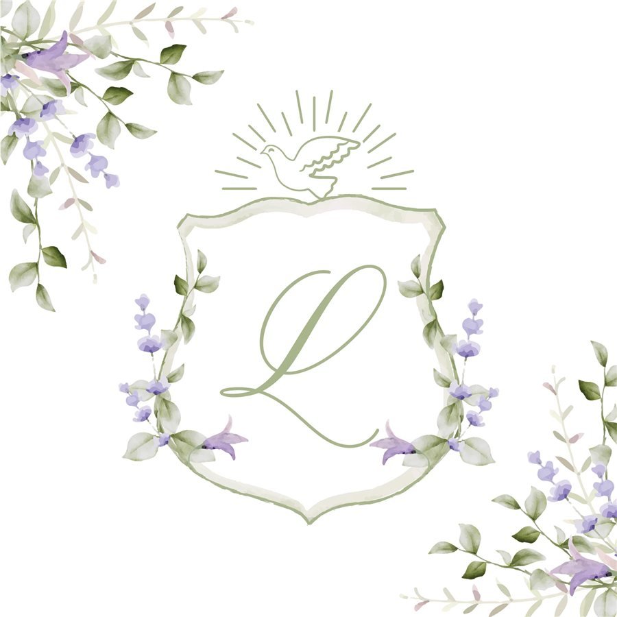 Identidade visual de chá de bebê e batizado: Batizado da Laura