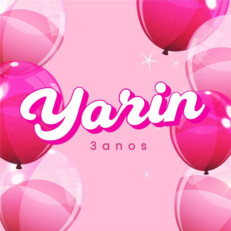 Identidade visual de festa infantil: Aniversário Yarin, mamãe Fabíola Gadelha