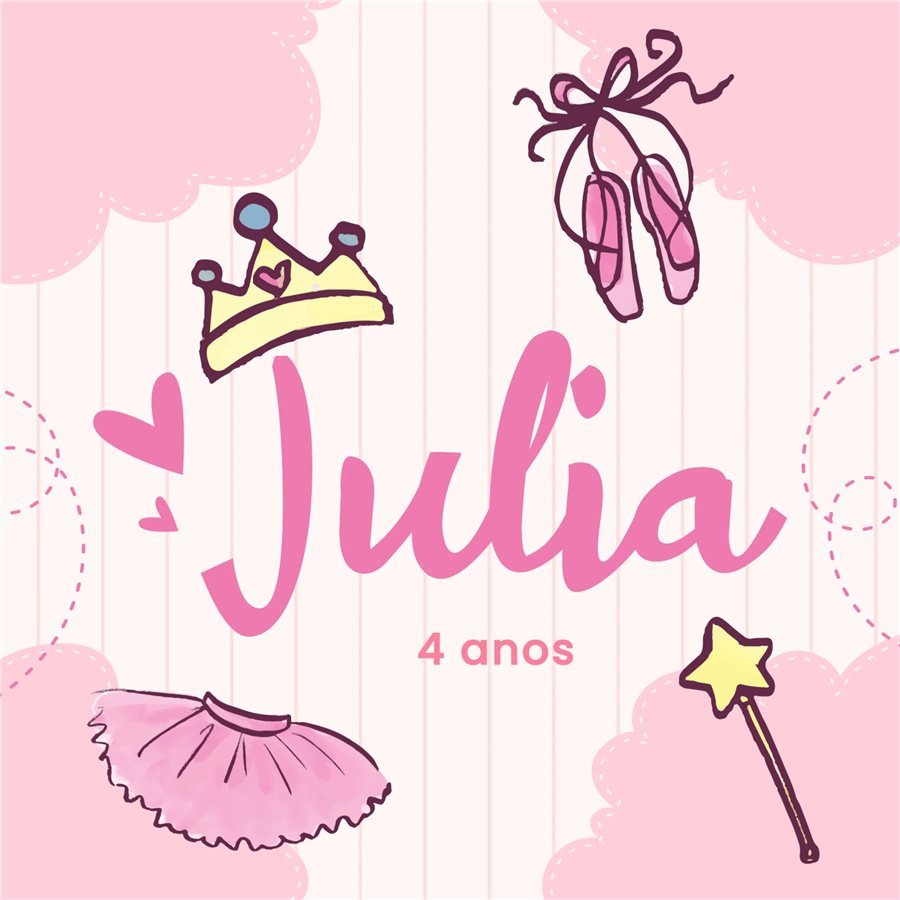 Identidade visual de festa infantil: Aniversário Julia, mamãe Camilla Camargo