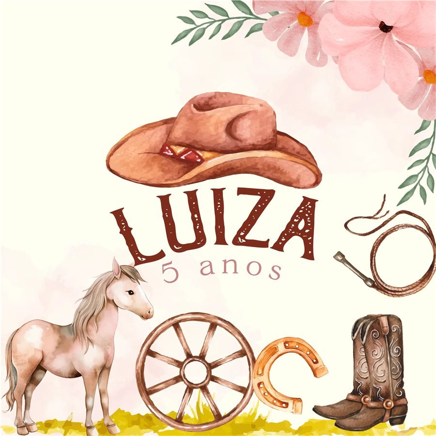 Identidade visual de festa infantil: Aniversário Luiza, mamãe Raissa Naves