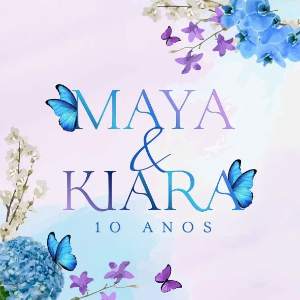 Identidade visual de festa infantil: Aniversário Maya e Kiara, papais Leandro KLB e Nathália Guimarães