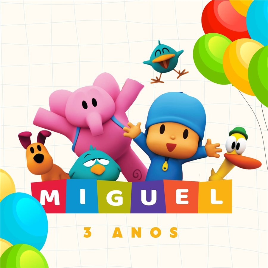 Identidade visual de festa infantil: Aniversário Miguel