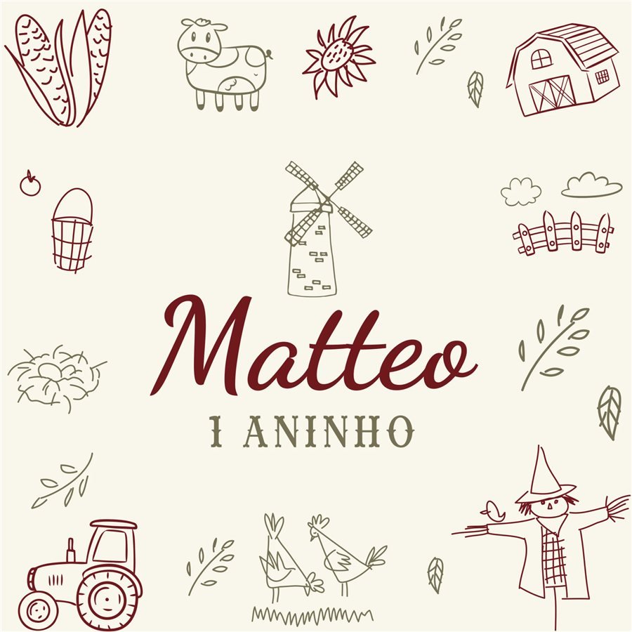 Identidade visual de festa infantil: Aniversário Matteo