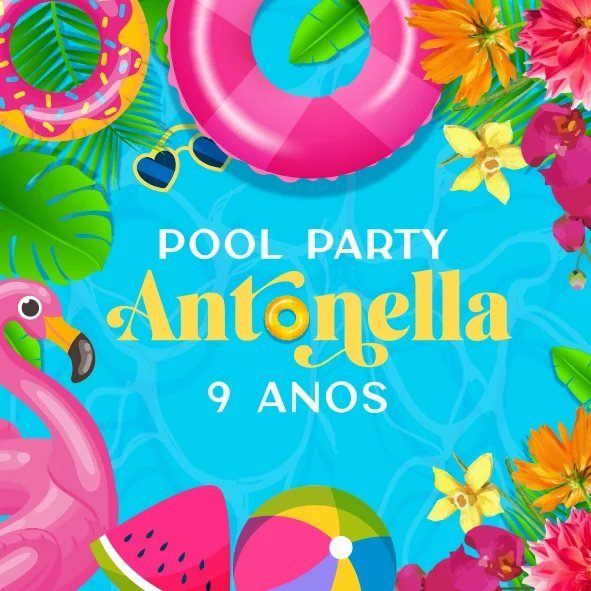 Identidade visual de festa infantil: Aniversário Antonella, mamãe Daniela Albuquerque